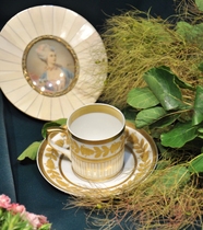 一个葡萄牙VA鎏金咖啡杯 六杯六碟高5.4口径5.4