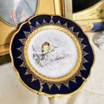 Deposit in stock full price 450 Limoges France hand-painted snow bird hanging plate appreciation plate
