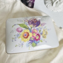 Deposit in stock full price 899 Limoges hand-painted iris gilt square porcelain box