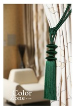 High-end silk tassel hanging ball bright green tassel ball binding rope modern new Chinese style soft decoration living room curtain binding