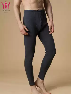 Men's thickened warm pants Men's plus velvet and wool cotton sanitary pants Men's single piece winter bottoming men's warm pants