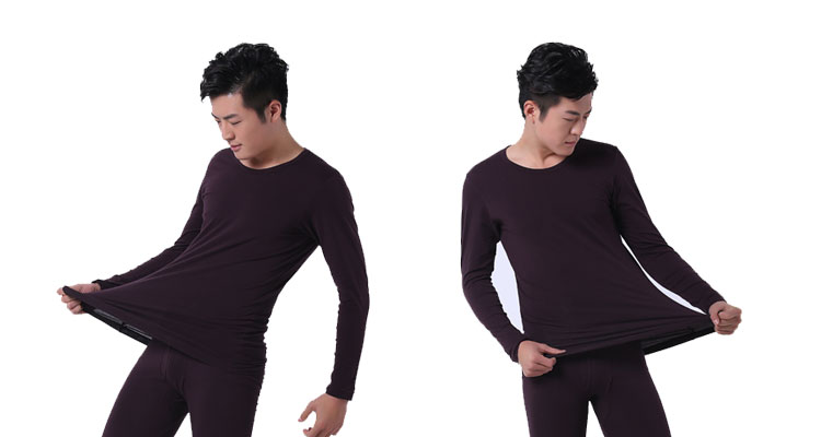 Đầu đồ lót nam quần áo mùa thu quần dài phù hợp với bông amoniac vòng cổ quần áo mùa thu quần dài đồ lót nhiệt đồ bộ nam