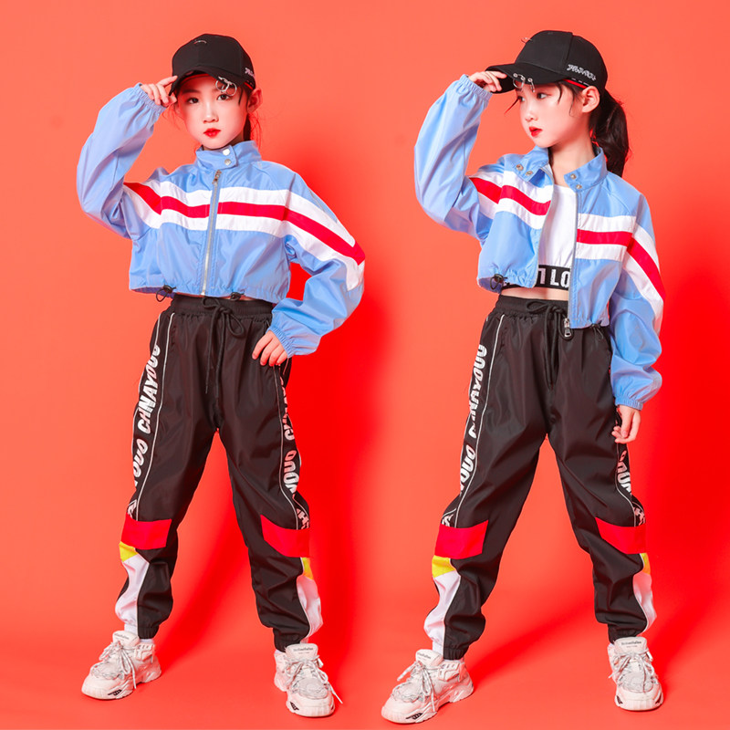 Girl Jazz Dance Costumes Children Street Dance Suit Hip Hop Walk Show Dew Late Winter New Girl Hiphop Tide