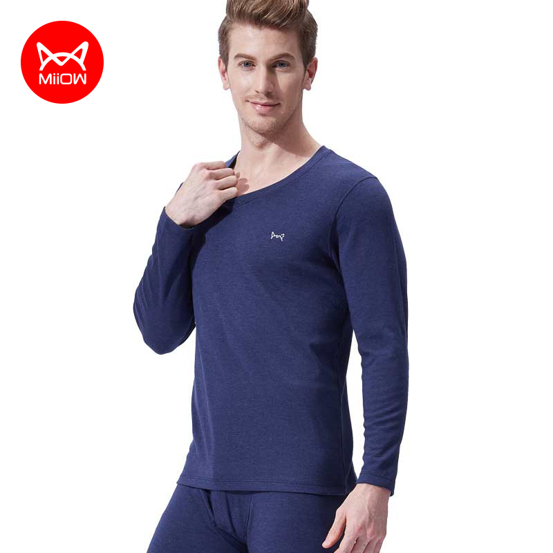 Cat man fever fever clothing men's modal medium thick autumn clothes sanitary pants V-neck sweater men's autumn pants suit