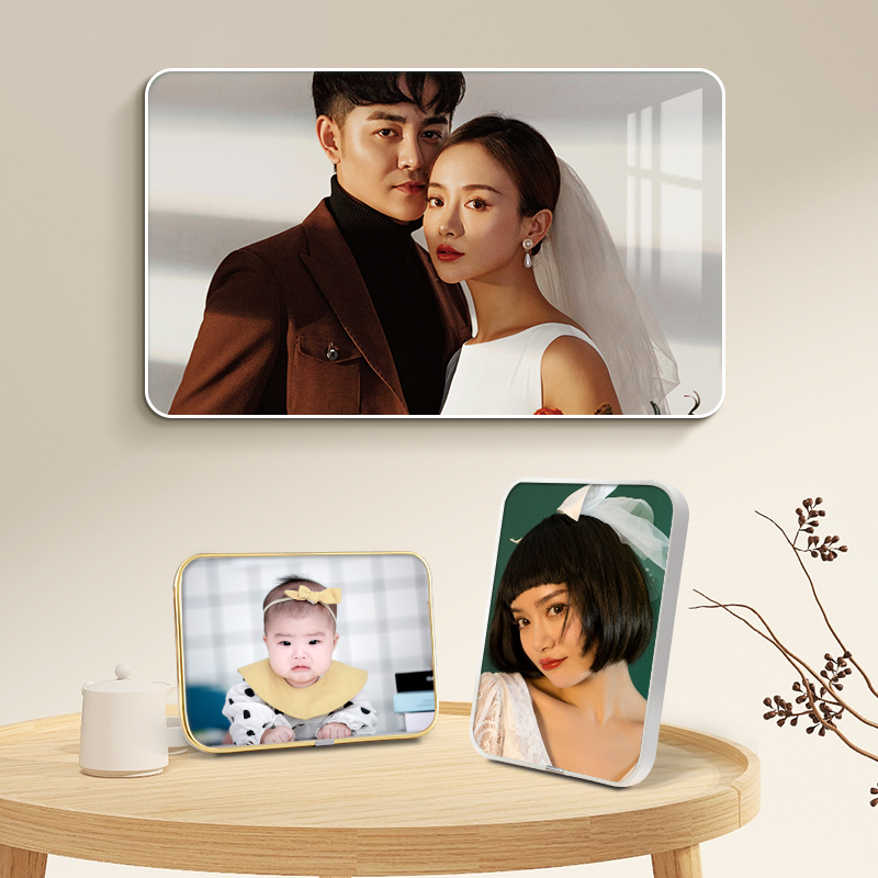 Swing table photo Customized crystal frame pendulum table modern minimalist wedding photos Enlarged Hanging Wall Full Family Fu Children Photo Frames