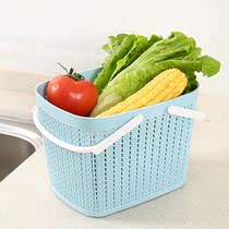 Rattan plastic storage basket desktop rectangular snack grocery basket bathroom portable bath basket bath basket bath basket basket