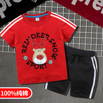 Girls 2021 new short - sleeved Han edition two pieces of big boys handsome fashion round T - shirt mode 9