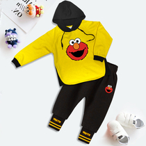 Boy with cap sweatshirt suit autumn and winter children Fashion casual Two sets of girls The childrens acrosseiy pants foreign air
