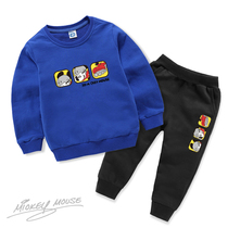 Girls Autumn Set 2020 net Red Explosive Sweatpants Boys Cotton Long Sleeve Pants Children Two Piece Tide