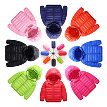 Childrens clothing autumn and winter new cotton-padded jacket zhong da tong girls thin section down cotton baby warm hooded jacket