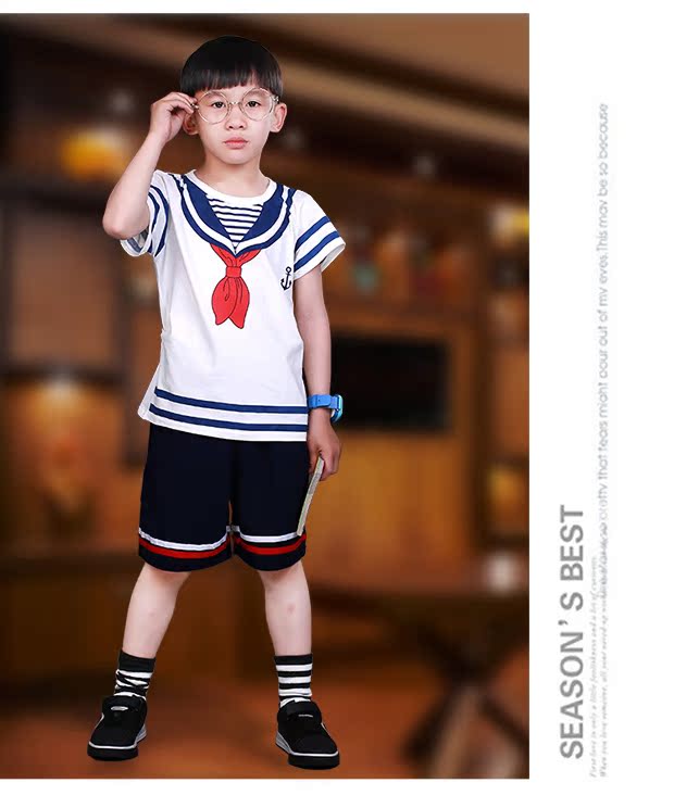 Đàn ông và phụ nữ mùa hè khăn quàng đỏ trường đồng phục cotton đặt lớp tiểu học quần áo tùy chỉnh trẻ em mẫu giáo tốt nghiệp quần áo ảnh đồ bộ bé trai