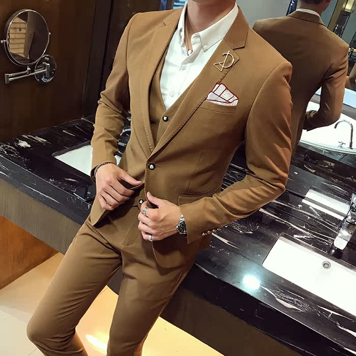 Suit phù hợp với nam giới mùa xuân và mùa thu trang trí cơ thể bốn mảnh chú rể váy cưới đám cưới phù rể phù hợp với nam chuyên nghiệp váy thủy triều quần nam