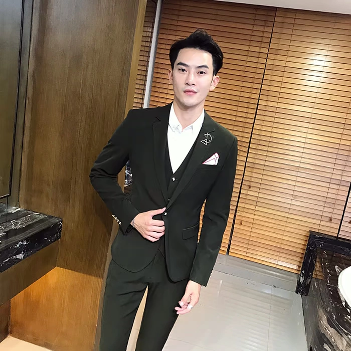 Suit phù hợp với nam giới mùa xuân và mùa thu trang trí cơ thể bốn mảnh chú rể váy cưới đám cưới phù rể phù hợp với nam chuyên nghiệp váy thủy triều