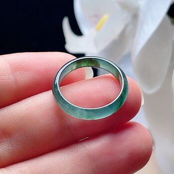 Natural jade ice ring blue green spicy green fresh