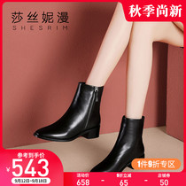 Flat Martin boots female 2021 Winter new leather Chelsea boots English style plus velvet boots