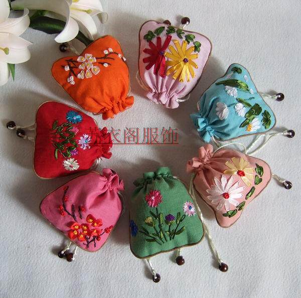 Suzhou Embroidery Pure Handmade Coin Bag Embroidered Cotton Pocketbook Zero Wallet Red Bag bag Bag Delight bag