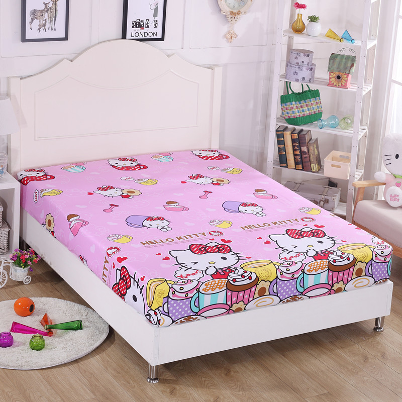 Giường đơn mảnh bông 笠 HelloKitty bông trẻ em phim hoạt hình tấm ga trải giường bìa Simmons giường bìa 1 m 2 đặc biệt cung cấp