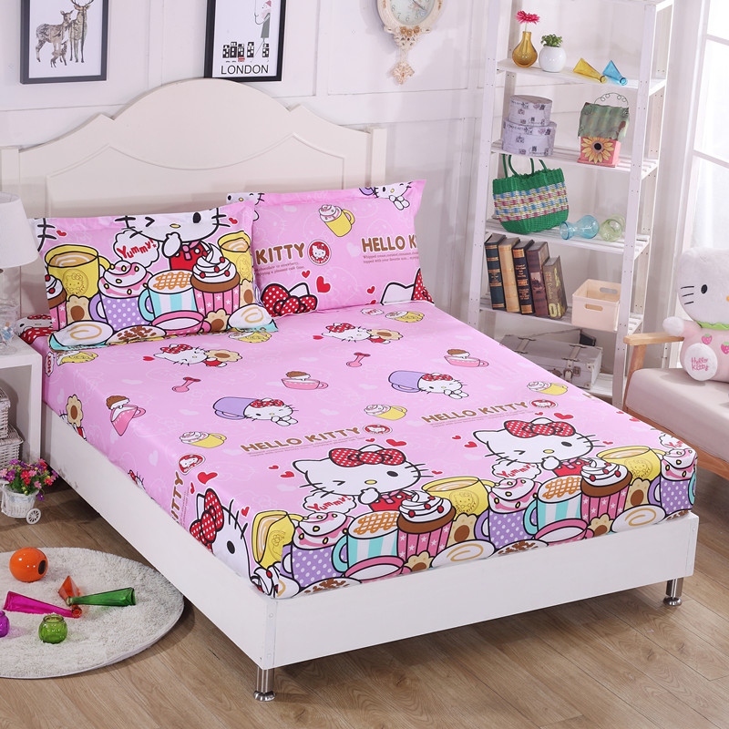 Giường đơn mảnh bông 笠 HelloKitty bông trẻ em phim hoạt hình tấm ga trải giường bìa Simmons giường bìa 1 m 2 đặc biệt cung cấp