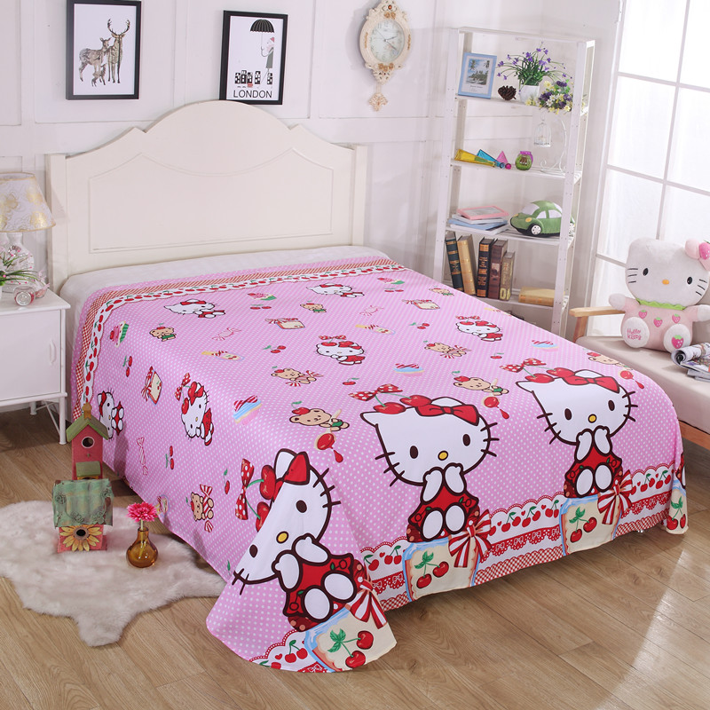 Giường đơn mảnh bông 笠 HelloKitty bông trẻ em phim hoạt hình tấm ga trải giường bìa Simmons giường bìa 1 m 2 đặc biệt cung cấp