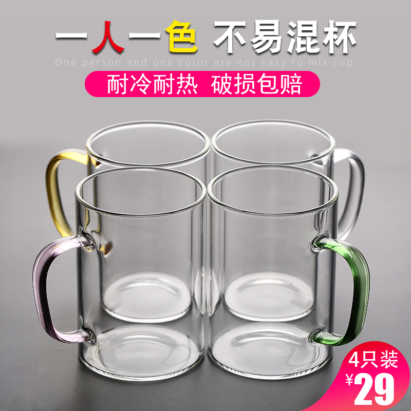 Household cold water kettle Heat-resistant explosion-proof large capacity set Water cup glass double insulated kettle Teapot with tray