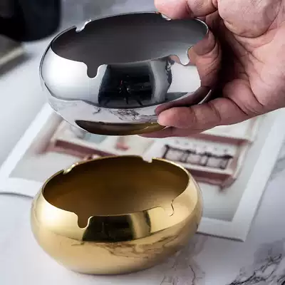 Multifunctional stainless steel ashtray creative household personality trend living room ktv ashtray against fly ash and smoke smell