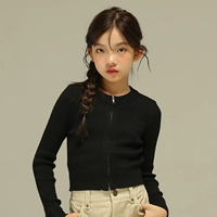 小女森 Короткий осенний кардиган, куртка, трикотажный свитер, подходит для весны и осени, детская одежда, в западном стиле, подходит для подростков