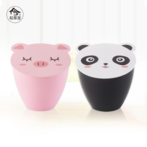 Desktop trash can household cartoon cute creative fashion kitchen table cleaning living room small clamshell with cover