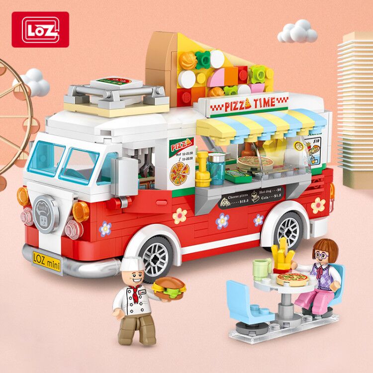 LOZ Lizhi Mini Food Truck Small Particle Assembled Building Blocks Educational Children's Toys Creative Blocks