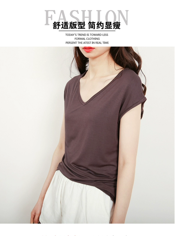 Áo thun không tay phương thức phụ nữ mùa hè mỏng cổ chữ V ngắn tay phía trên rộng rãi áo vest kích thước lớn màu sắc giản dị áo sơ mi dưới cùng - Áo ba lỗ