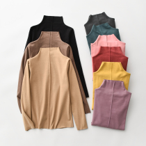 Semi-high-collar underwear new double-sided Devellown long-sleeved T-shirt menu plus thick inner coat