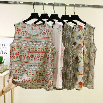Summer cotton silk floral camisole for women