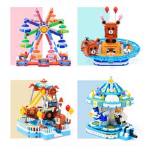 Compatible with Le High Scene Series Playground Carnival Small granules Assembled Building Blocks Children Puzzle Plastic Toys