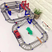 Electric City Railcar Toy Kit Assembly Puzzle 88 pieces of childrens game racing interactive parenting 3-10 years old