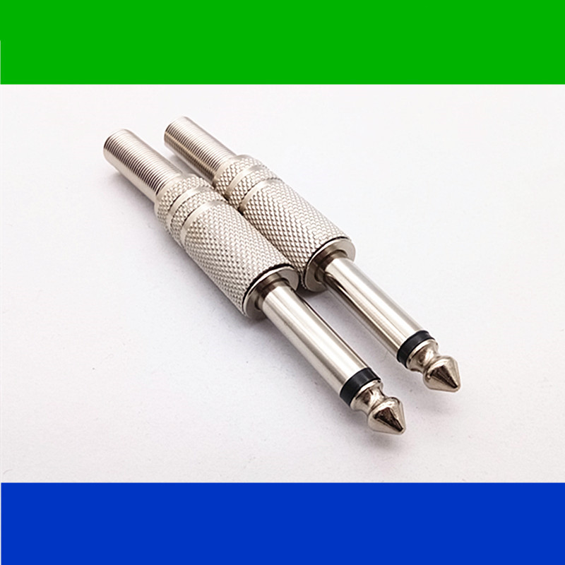 Nickel-plated mono 6 5mm audio microphone KTV consumables large 2-core 6 35mm plug single price