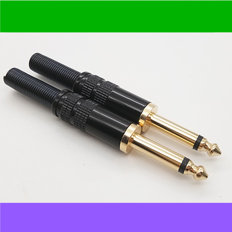 New black 6 35mm welded plug 6 5 mono plug Mono mixer large two-core plug