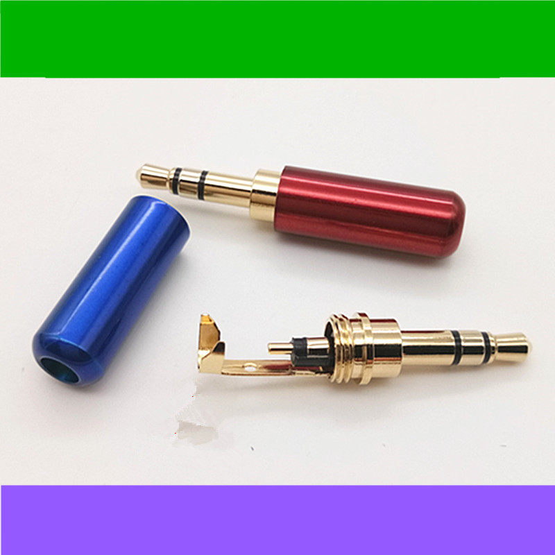 3 5mm gold plated DIY repair audio welding head 3 5mm headphone plug double track with wire clip for a price