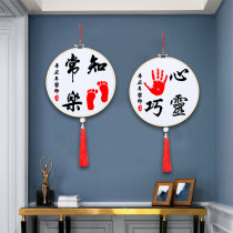 Babys birth certificate new cross-stitch contentment happy living room cross-stitch childrens commemorative custom printing hands and feet printing