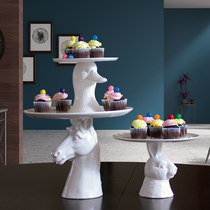 Canadian Imm Living Ceramic Cake Rack Cake Pan Water Fruit Tray Afternoon Tea Refreshment Pan Rabbit