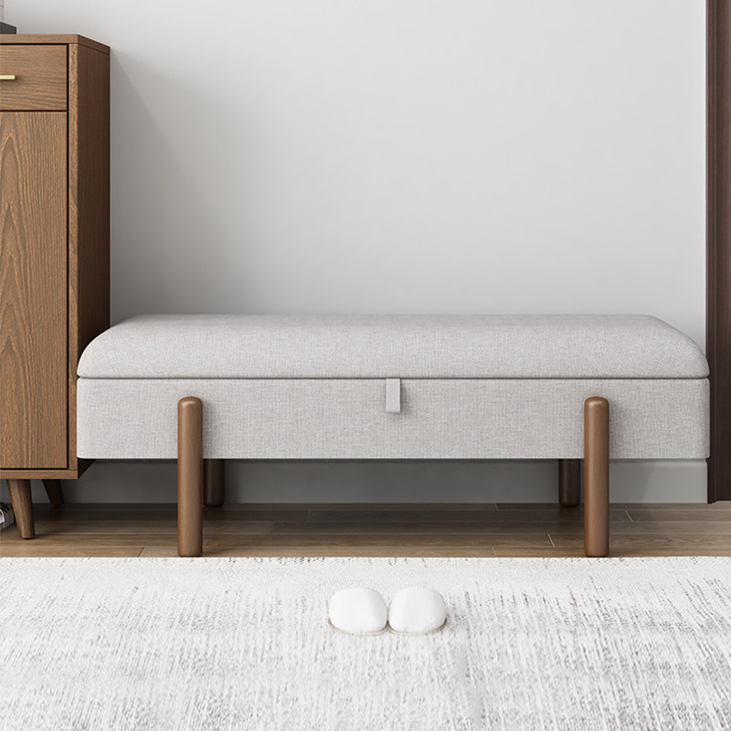 Nordic bedroom bed tailstool minimalist living-room solid wood strip stool soft bag stylish cloakroom door hall rectangular