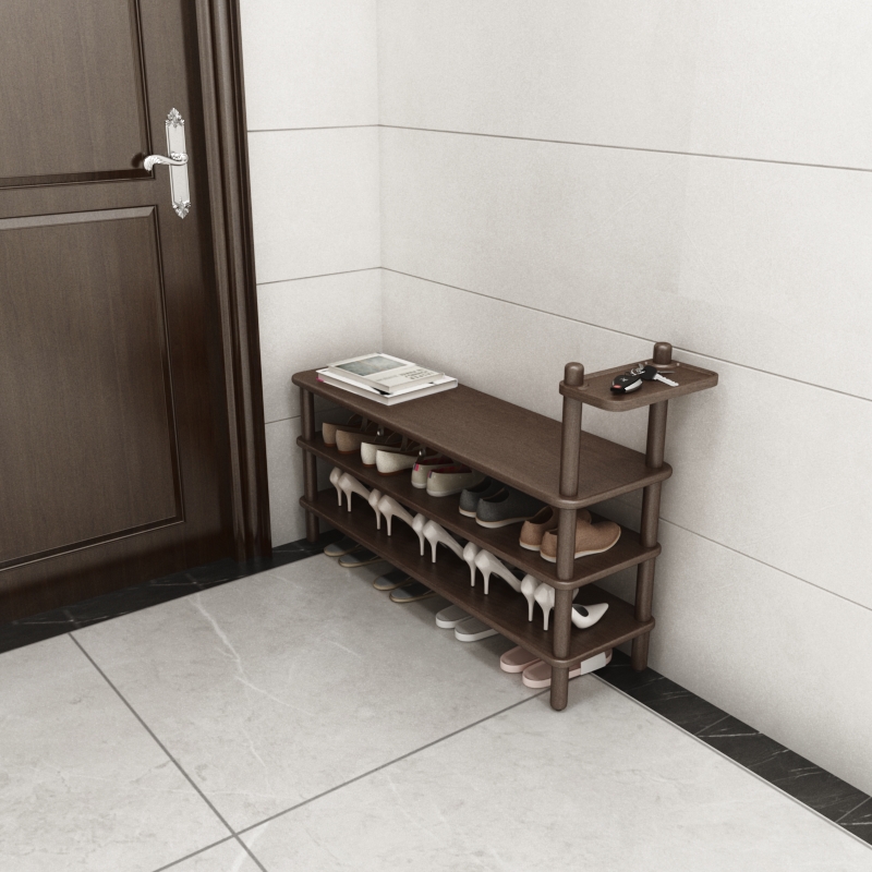 Solid wood shoe cabinet doorway minimalist modern small household type new 2020 Blasting Door Shoe Rack Seat Stool