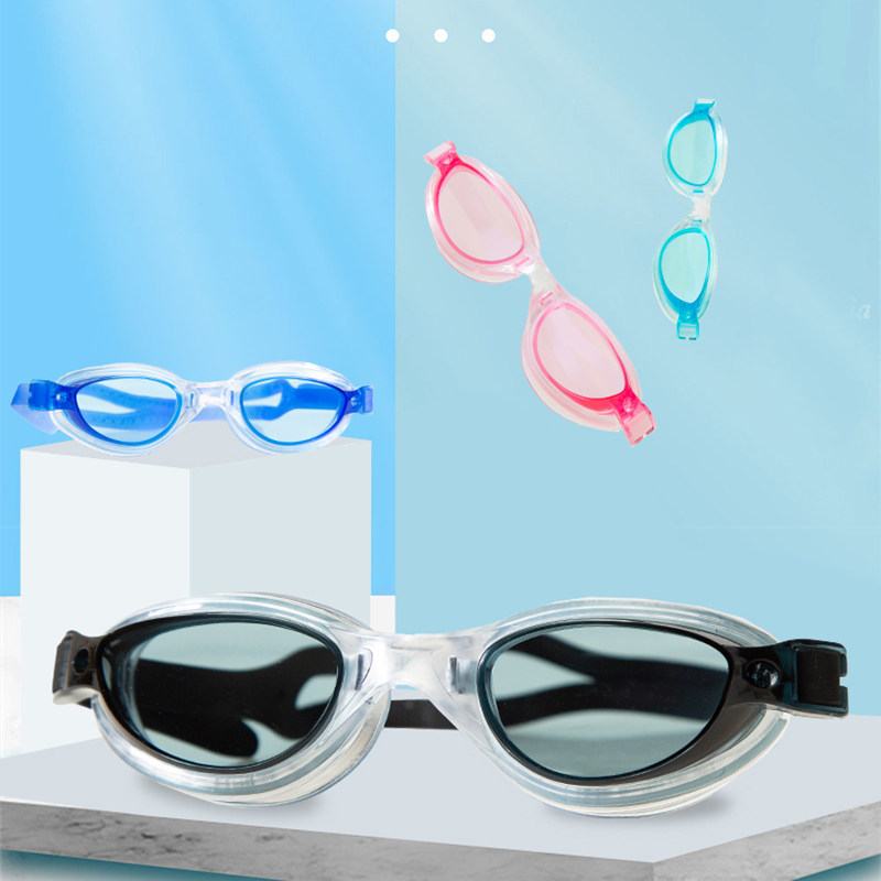 Swimming goggles waterproof and anti-fog high-definition swimming goggles bathing cap suit men and women swimming glasses children diving equipment big frame