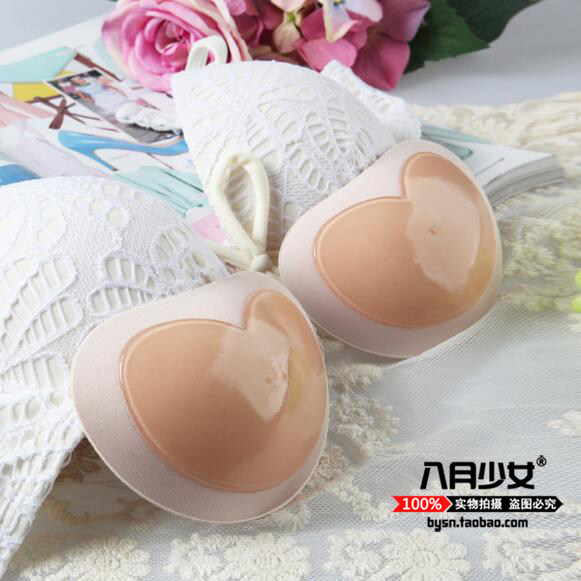 August Girl thickening Breathable Sponge Chest Cushion Invisible Adhesive Bra Underwear Inserts Thick Breast Pads Small Breasts