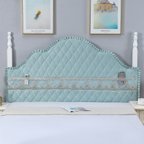 Customized bedside cover all-inclusive pillar new European and Korean arc semi-circle universal backrest plank soft bag dustproof cotton