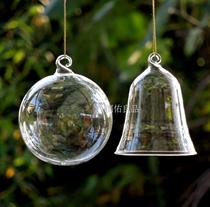 Transparent bell hollow glass ball pendant Christmas tree decoration Christmas window hotel shopping mall wedding pendant