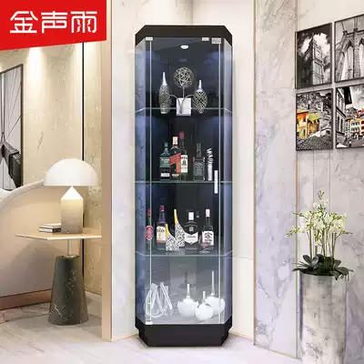 Golden sound rain glass wine cabinet Corner Corner wine cabinet corner wine cabinet modern simple living room model display cabinet