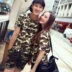 Mùa hè 2015 Thể thao mới Camo Tay áo ngắn Nam Áo thun ngắn tay Quần áo bó sát nam Quần áo tròn cổ áo thoáng khí áo phông nam cao cấp Áo phông ngắn