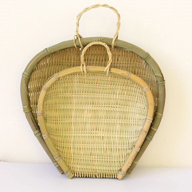 Bamboo woven bucket chicography rice washing dishes naughty rice griddle Dustpan Filter Rice Leash Bamboo Over Rice Broth