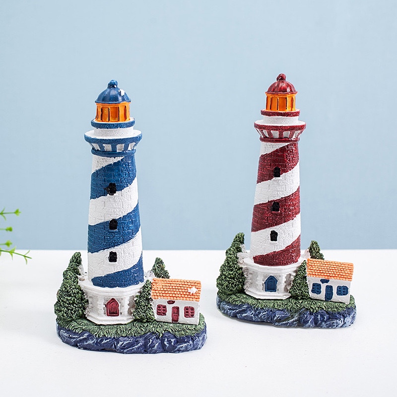 Resin Crafts Lighthouse Model Artificial Building Observation Tower Mediterranean Style Photography Props Decorative Landscaping Ornaments Resin Crafts Lighthouse Model Artificial Building Observation Tower Mediterranean Style Photography Props Decorative Landscaping Ornaments