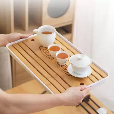 Kung Fu tea set Japanese tea tray drain bamboo household dry bubble pan small simple water storage dry bubble tea table