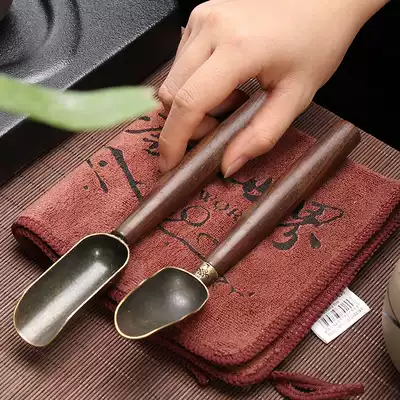 Ebony tea spoon Tea spoon Wooden tea shovel Tea spoon Kung Fu tea accessories Metal tea is divided into wooden spoons